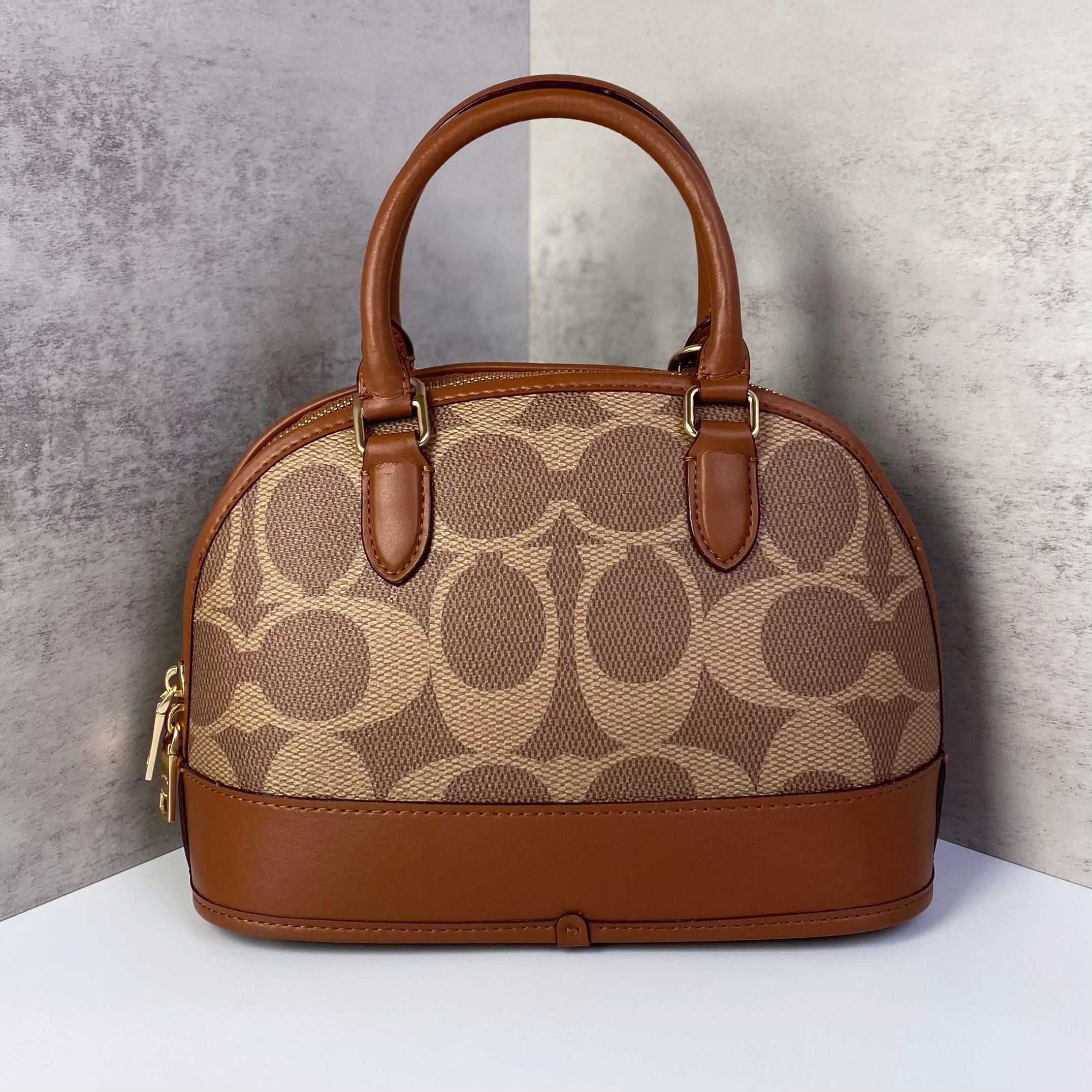 Túi Coach Sabrina Satchel Bag In Signature Canvas DS Brown